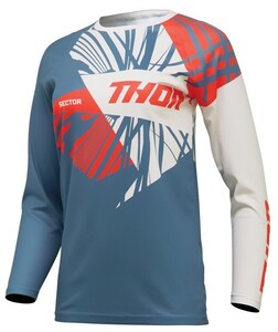 女性用 Lサイズ MXジャージ THOR 24 SECTOR SPLIT ブルースチール/ヴィンテージホワイト モトクロス 正規輸入品 WESTWOODMX