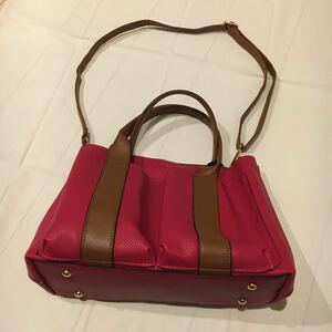 極美品 D.KELLY ディーケリー ハンドバッグ ショルダーバッグ レザー ピンクレッド バッグ