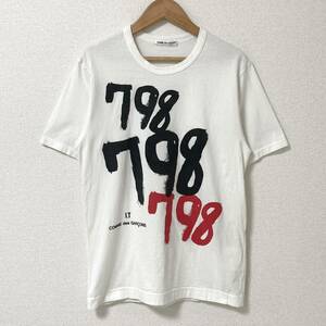 COMME des GARCONS original 798 数字 ペイント メッセージ Tシャツ 白 コムデギャルソン 半袖 カットソー Tee archive 3090280