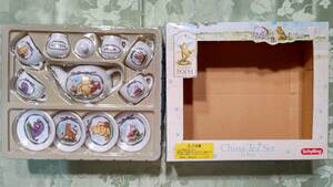 China Tea Set 12Piece クラシックプー ティーセット 陶器製 ミニチュア ディズニー くまのプーさん 箱入り（箱サイズ25×21.5×8㎝）