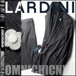 贅沢ウールニット生地■新品16.4万【LARDINI】ラルディーニパッカブル撥水ジャージーセットアップスーツ50L本切羽ジャケットパンツeasywear