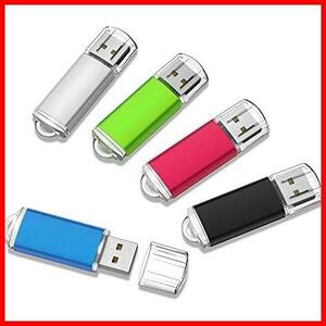 【セール中！特価！】 ★32GB_5色★ RAOYI USBメモリ 32GB USB2.0 5個セット フラッシュドライブ キャップ式 コンパクト 5色（黒 赤 青 緑