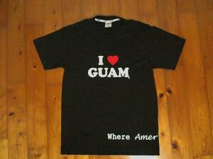 ☆I LOVE GUAM☆アイラブグアム★プリント半袖Tシャツ コットンＴシャツ XS 黒 ブラック