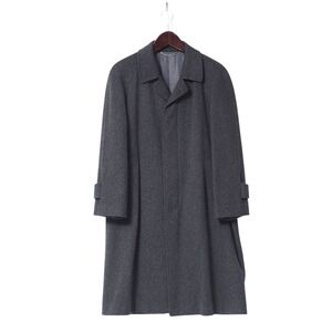 GR0064▽クロンビー生地/CROMBIE*メンズ*総カシミヤ*比翼仕立て*チェスターコート/クロンビーコート*グレー系