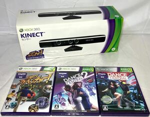 KGNY4683 Microsoft マイクロソフト XBOX 360 KINECT センサー MODEL 1414 アドベンチャー！ ダンスセントラル1.2 まとめ ゲーム 現状品