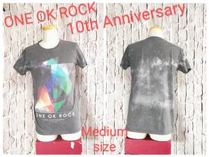 ★送料無料★ ONE OK ROCK Ｔシャツ 10th Anniversary Ｔシャツ ワンオク Ｔシャツ グレー Medium