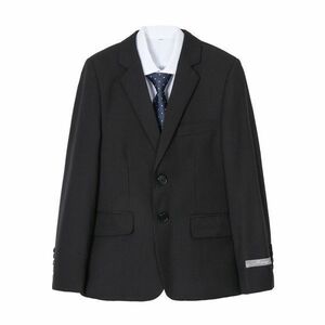 ♪Mineka♪セール 訳有品 男子スーツ5点セット フォーマル 紳士服 ジャケット ベスト スラックス 入卒式 黒縦縞 145CM 150CM 416/64