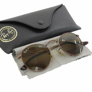 ■ 1円 ～ 正規 中古 参定3.6万■ Ray-Ban レイバン ■ ラウンドメタル サングラス RB 3447 101/57 47□21 3P ■ ブロンズ ポラライズ 偏光