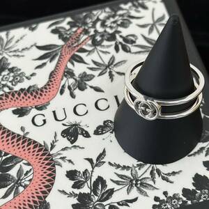 【美品】GUCCI グッチ GG リング 指輪 Ag925 シルバー インターロッキング 　アクセサリー