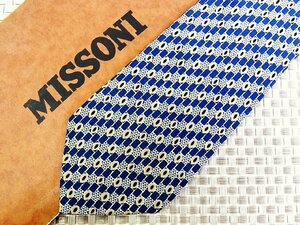 ♪33711C♪良品【楕円 長方形 デザイン 柄】ミッソーニ【MISSONI】ネクタイ