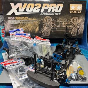 ■■■タミヤ XV-02 PRO シャーシ、OP/スペア付■■■中古