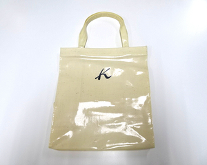 未使用【Kitamura Bag IVORY PCV キタムラ ショッピングバッグ アイボリー バック】