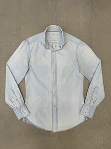 ブルネロクチネリ コットン シャンブレーシャツ ライトインディゴ XS Brunello Cucinelli ワイドカラー フレンチカラー 長袖シャツ シャツ