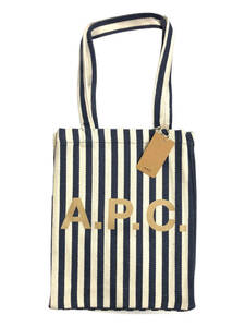 A.P.C. (アーペーセー) Tote Lou トートバッグ ストライプ コットンバッグ COGFF M61442 IAK ネイビー ベージュ ウィメンズ/091