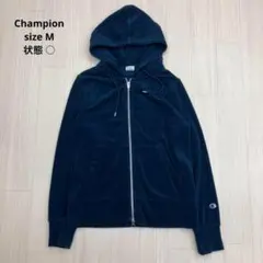 ● Champion チャンピオン ダブルジップ パーカー フーディ ベロア M