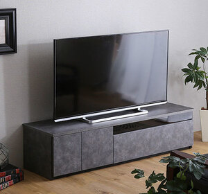 日本製 テレビ台 テレビボード 140cm幅 完成品 国産 ローボード グレー色