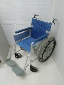 折り畳み式 車いす NA-101 介護用品 看護 自走用 車椅子 リハビリ 車いす 青 ブルー系