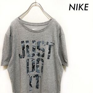 【送料無料】NIKE ナイキ★JUST DO IT 迷彩ロゴプリント 半袖Tシャツ グレー