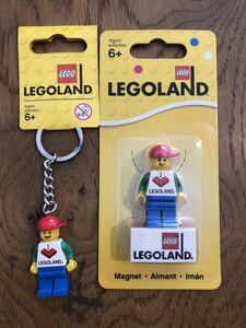 未使用 送料120円 レゴランド・ジャパン ミニフィグ 男の子 キーチェーン マグネット 2種 LEGO レゴ キーホルダー I LOVE LEGO LAND 名古屋