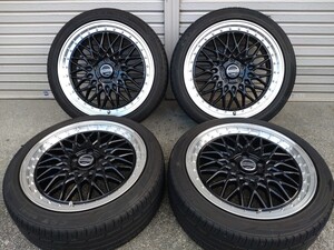 AMEシュタイナー/5-114.3/7.5J+53/215/45ZR18/オデッセイ/ステップワゴン/ノア/VOXY/アルファード/ヴェルファイア/エルグランド/プリウスα