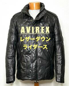 美品◇AVIREX【2XL】革ダウンライダースJKT◇トップガン☆アヴィレックス gpz TOPGUN アビレックス　ハーレー