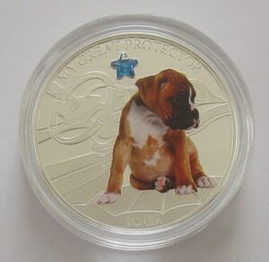 フィジー ボクサー 犬 2ドル 2013年 銀貨 硬貨