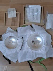 1000円スタ！ 銀盃 盃 刻印 内閣総理大臣 シルバー SILVER 純銀 210g 刻印あり 　まとめ2個 造幣局製 (140g 68g)