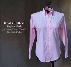 ブルックスブラザーズ Brooks Brothers ピンク × 白 ギンガム コットン 長袖 B.Dシャツ M