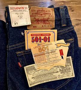 デッド　91年製　LEVI’S　リーバイス 501-01WA　W31Ｌ36　レギュラー　ワンウォッシュ　501XX　デニム　米国製　アメリカ製　新品 552刻印