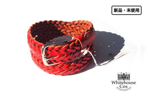 送料無料★新品｜未使用｜ホワイトハウスコックス｜WHITEHOUSE COX｜レザーメッシュベルト｜75cm｜P1127 PLAITED BELT