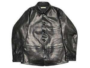 極美品 38 OLD JOE 212OJ-JK13 HORSEHIDE AUTOMOBILE COAT PATINA BLACK オールドジョー ホースハイド オートモバイルコート 馬革 ブラック