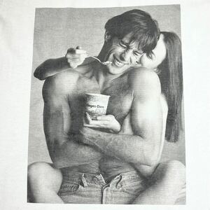 ハーゲンダッツ Tシャツ Haagen Dazs フォト 白 アイスクリーム PHOTO 作家 アーティスト 企業物 大判 USA 90s 製 y2k 00s 野村訓市 映画