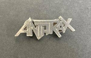 当時物 ANTHRAX LOGO PINS Metal Badge アンスラックス バッジ ビンテージ コレクション