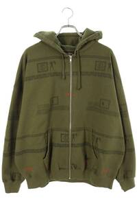 シュプリーム アンダーカバー パーカー Zip Up Hooded Sweatshirt サイズ:L 総柄ジップアップパーカー 中古 BS55