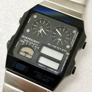 【現状品】 CITIZEN インデペンデント C351-l16673 Y GN-0-S 箱付 シチズン ブランド 腕時計 ANA-DIGI TEMP クオーツ 不動 ジャンク 