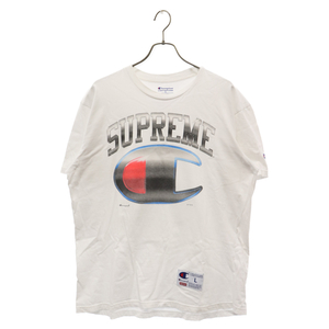 SUPREME シュプリーム 19SS×Champion Chrome S/S Top クロームショートスリーブトップ プリント 半袖Tシャツ カットソー ホワイト