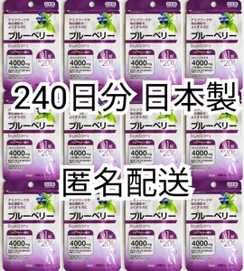 匿名配送 車の運転をする方に ブルーベリー×12袋計240日分240錠(240粒)日本製無添加サプリメント健康食品 DHCではありません blueberry