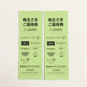 【匿名配送】【送料無料】イオンファンタジー 株主優待券2,000円分 有効期限:2025年5月31日