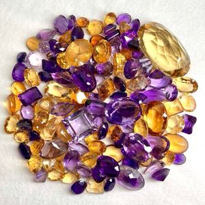 1円〜!!大量!!☆天然アメジスト・シトリンおまとめ1001.5ct☆d 約200.3g 裸石 宝石 amethyst citrine 黄水晶 w4 ヤ1