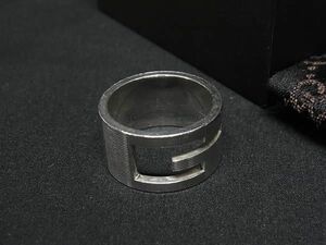 1円 ■美品■ GUCCI グッチ ブランデッドG SV925 リング 指輪 アクセサリー 表記サイズ18(約16号) メンズ レディース シルバー系 FC8188