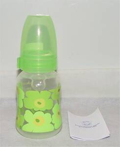 新品 マリメッコ marimekko ウニッコ MINI UNIKKO 哺乳瓶　120ml 黄緑　ミニウニッコ　AINUコラボ　北欧フィンランド購入 未使用品