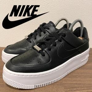 NIKE WMNS AIR FORCE 1 SAGE LOW ナイキ エア フォース ワン セージ ロー ブラック AR5339-002 レディース ローカットスニーカー 23cm 