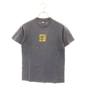 STUSSY ステューシー 90S 紺タグ ドラゴンプリント クルーネック 半袖Tシャツ カットソー ネイビー