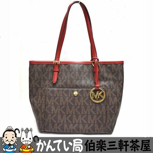 MICHAEL KORS【マイケルコース】トートバッグ　30T4GTTT6B　シグネチャー×レッド　PVCレザー　レディース【中古】