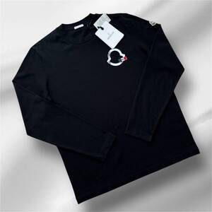 【新品未使用タグ付き】MONCLER モンクレール ロングスリーブTシャツ　L　ブラック　ワッペン　トリコロール