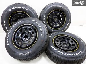 【ホワイトレター 美品】デイトナ スチール ホイール 15インチ 6J +35 実測 PCD108 5穴 4本 195/80R15 イーグル1 ルノー カングー★ 棚1G24