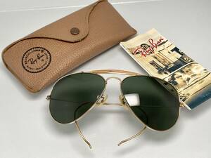 ケース付★70s★B&L RAY-BANボシュロムレイバン OUTDOORS MANアウトドアーズマン Gold 1/30 10K G.O./G-15 USA製金張りサングラス VINTAGE