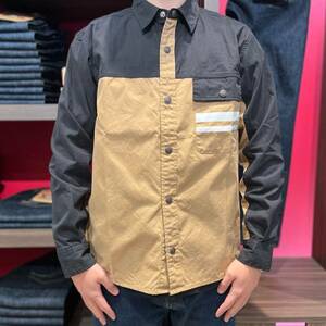 桃太郎ジーンズ (MOMOTARO JEANS) - 40inch Lサイズ 出陣 コンビネーションシャツ アウトドア キャンプ 日本製 (タグ付き新品未使用品)