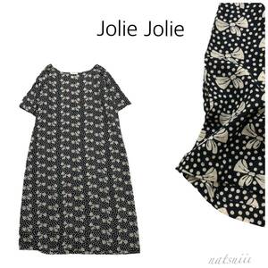 FRAMeWORK フレームワーク 購入 Jolie Jolie . 総柄 リボン ドット プリント 肩ボタン ワンピース インド製 送料無料