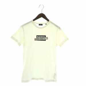 ディーゼル DIESEL Tシャツ カットソー 半袖 クルーネック ボックスロゴ プリント S 白 ホワイト /XZ ■GY01 メンズ